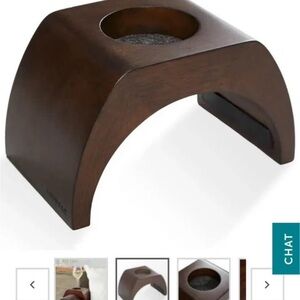 Modern Brown Wooden Pet Feeder